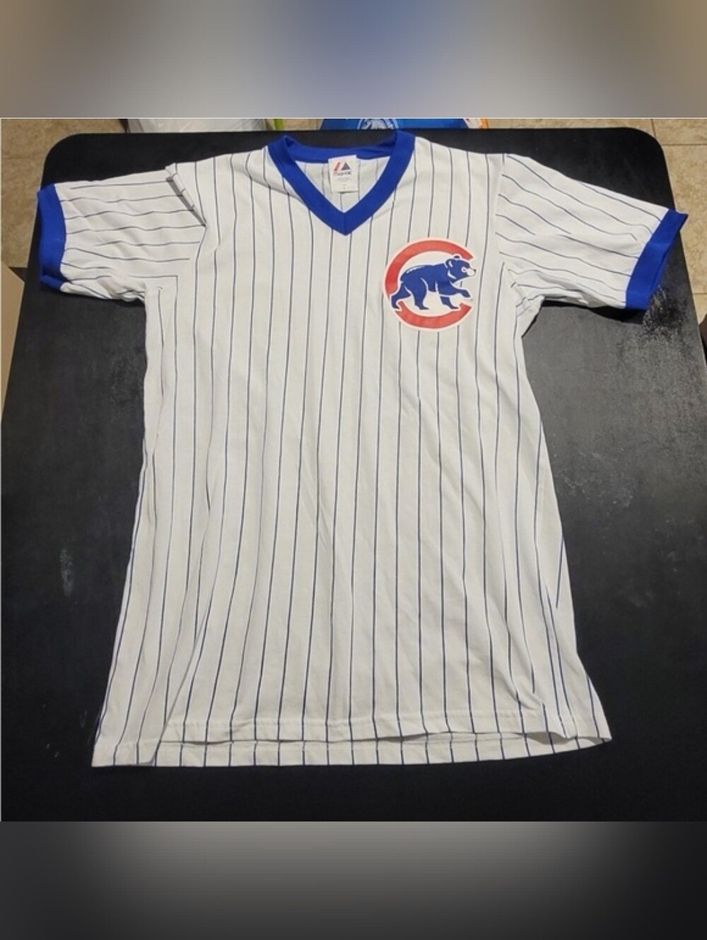 Vintage Pinstripe Chicago Cubs Baseball Jersey